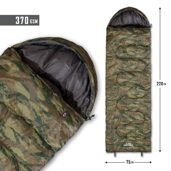 MAJOR SLEEPING BAG 370GR/m² CAMO D19002-Camo